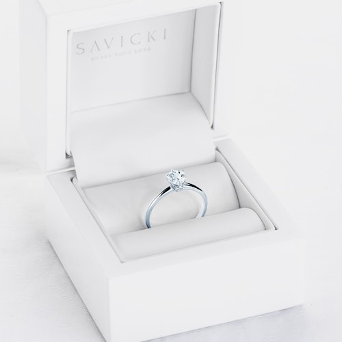 Pierścionek zaręczynowy The Journey: białe złoto, akwamaryn